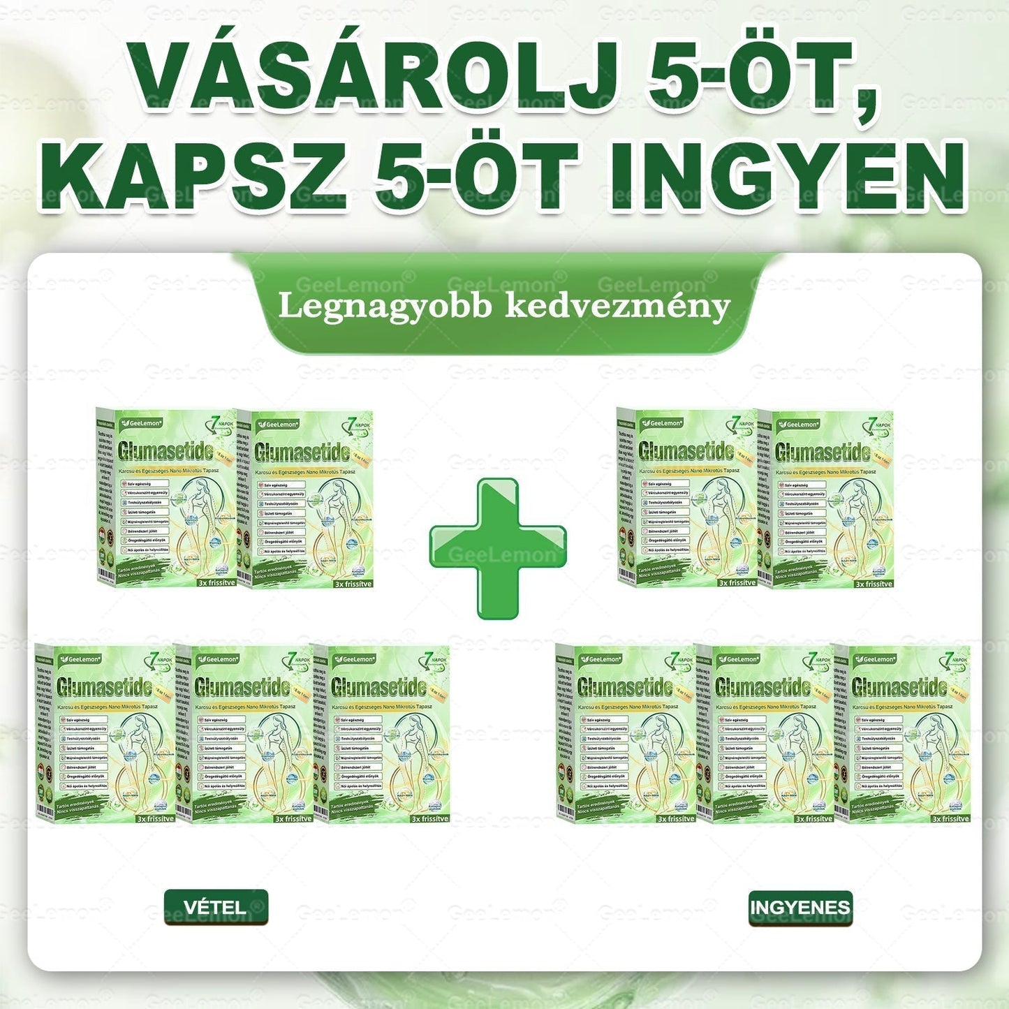 Ajánlott a Semmelweis Kórház által · 👩⚕️BENU hivatalos üzlet| 🎄✅ 𝐆𝐞𝑒𝐿𝑒𝐦𝐨𝐧® Glumasetide 8 az 1-ben Karcsú és Egészséges Nano Mikrotűs Tapasz 🇭🇺