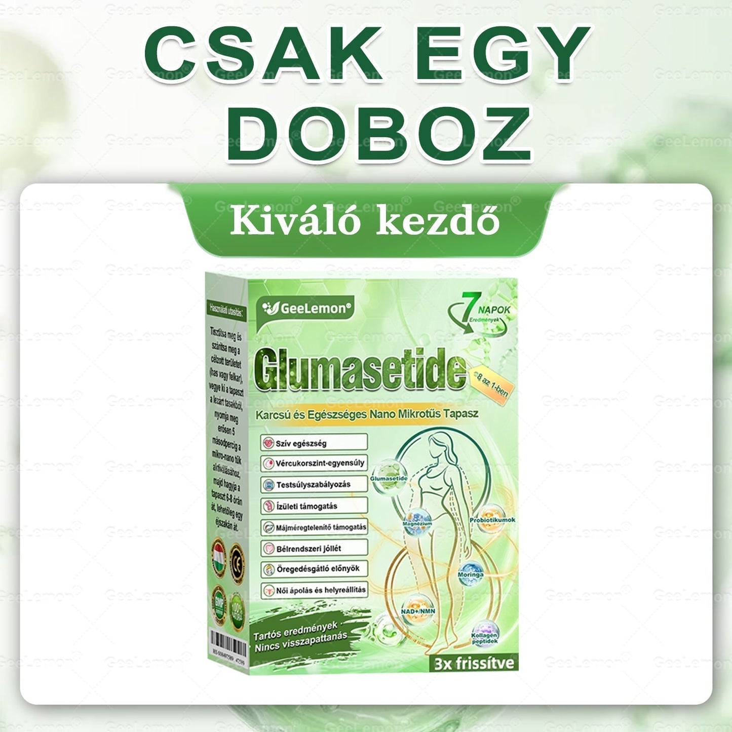 Ajánlott a Semmelweis Kórház által · 👩‍⚕️BENU hivatalos üzlet| 🎄✅ 𝐆𝐞𝑒𝐿𝑒𝐦𝐨𝐧® Glumasetide 8 az 1-ben Karcsú és Egészséges Nano Mikrotűs Tapasz 🇭🇺